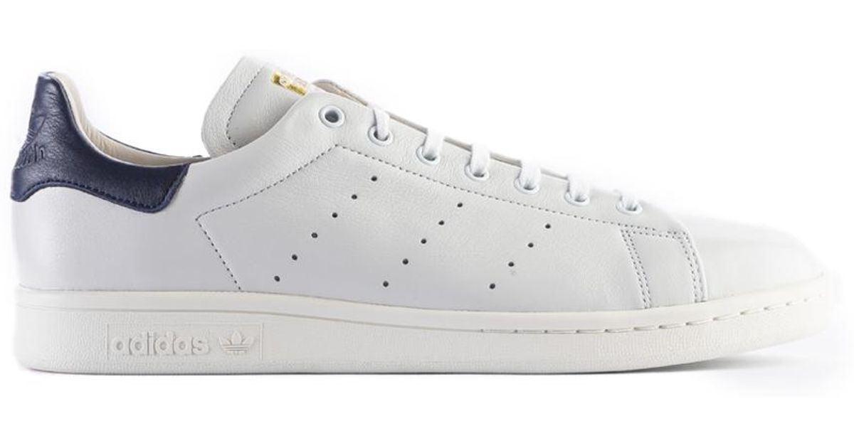 Adidas Originals Leather Stan Smith Recon White Navy For Men Lyst