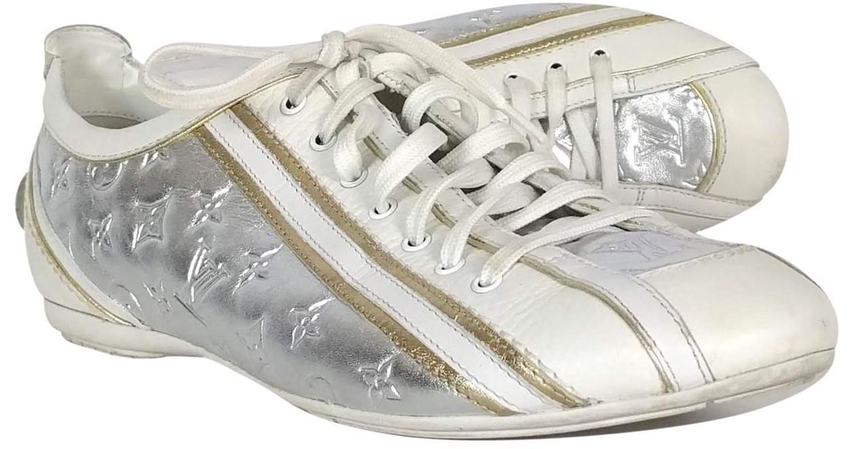 Louis Vuitton Leather White & Silver Impulsion Sneakers - Lyst