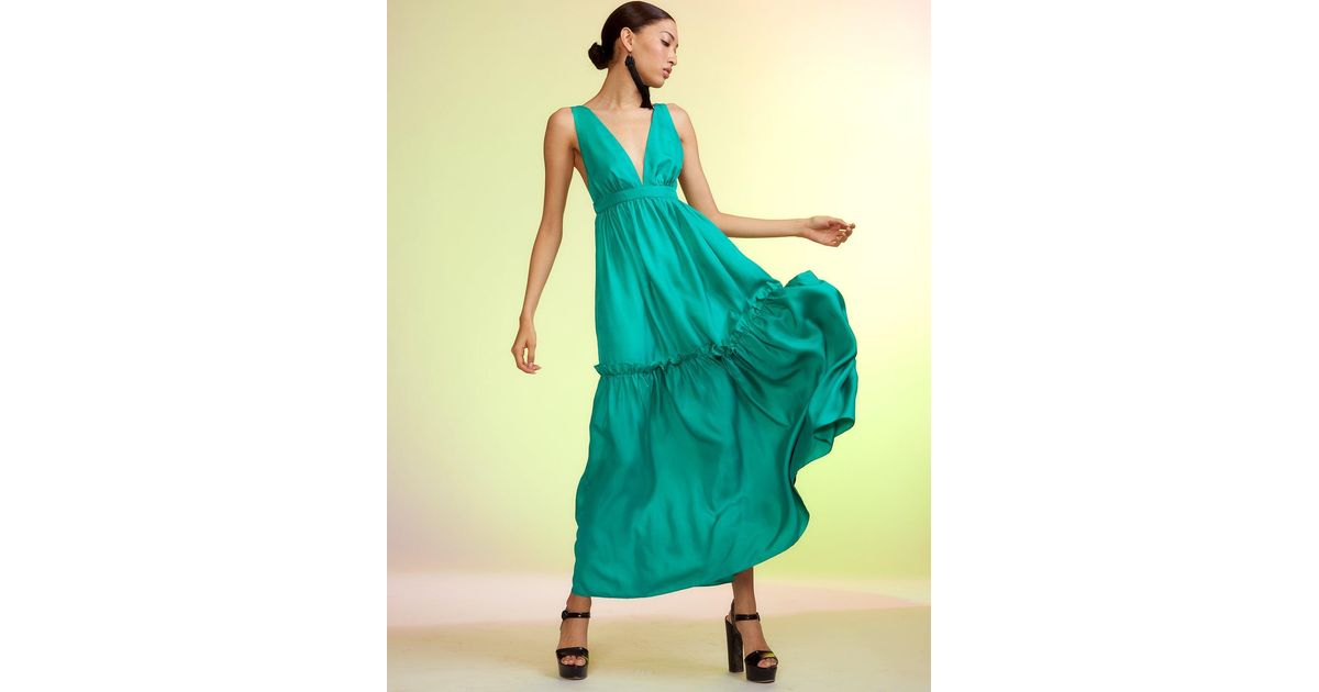 Cynthia Rowley Juna Silk Dress in Green Lyst