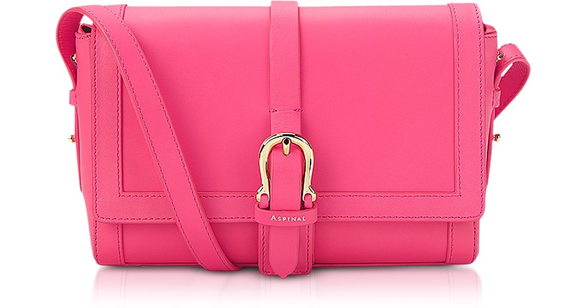Aspinal of London Neon Pink Mini Shoulder Buckle Bag - Lyst