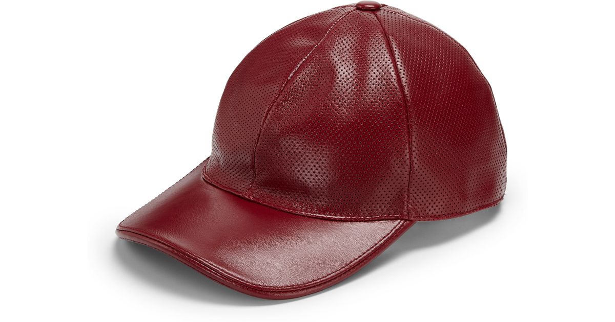 red leather cap