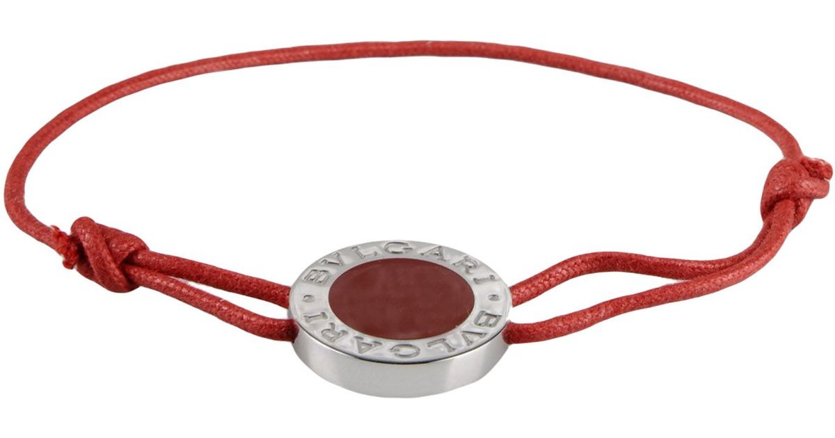 BVLGARI Cotton Bracelet in Red - Lyst