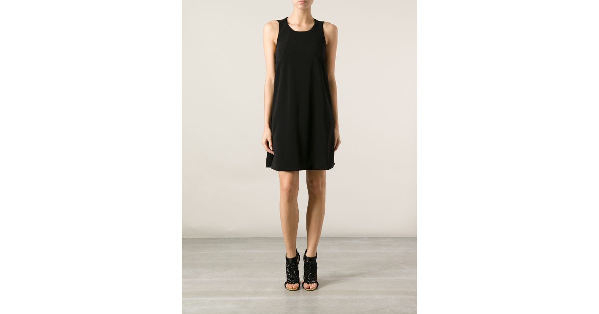 Giorgio Armani Sleeveless Shift Dress in Black - Lyst