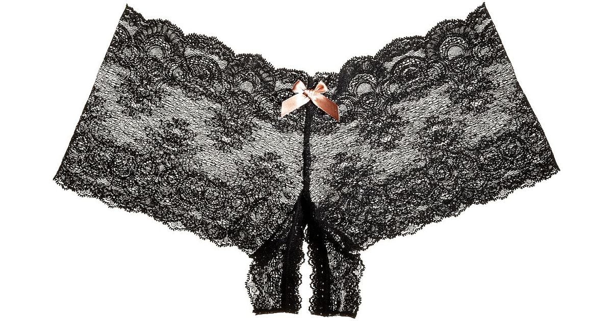 Hanky panky After Midnight Peekaboo Open Panel Brief 972701 in Black