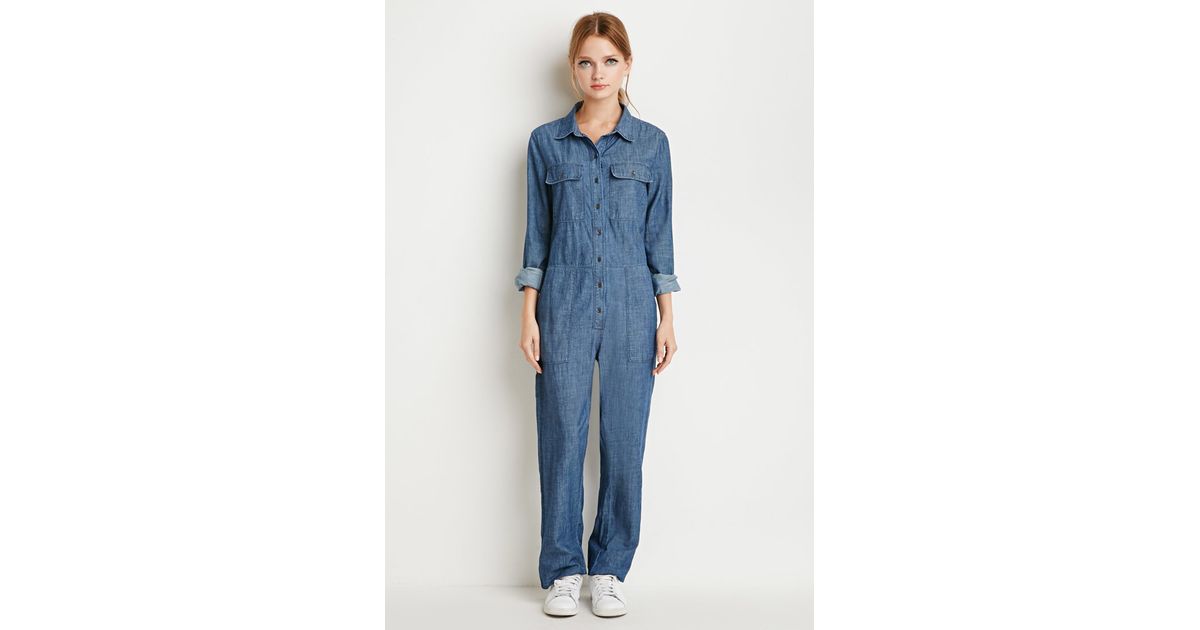 forever 21 denim jumpsuit