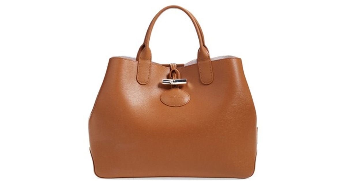 Longchamp Blue Roseau Leather Reversible Tote Longchamp Blue Roseau Leather Reversible Tote