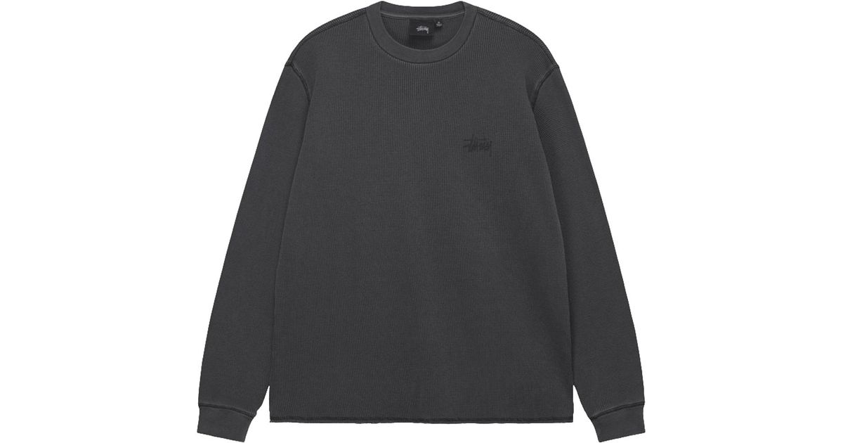 Stussy Basic Thermal T-shirt Black In Cotton | Lyst