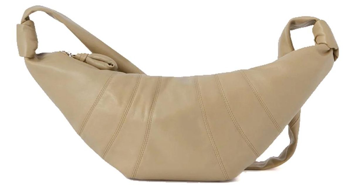 Lemaire Medium Croissant Bag Sand Stone In Leather in Natural | Lyst UK