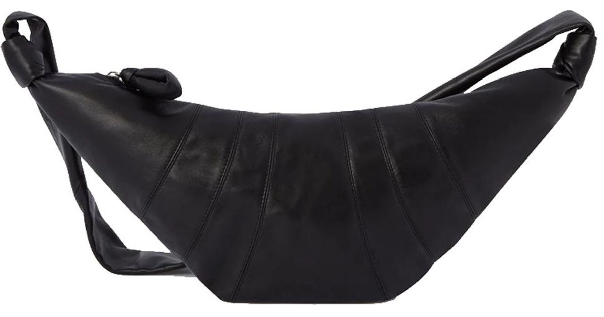 Lemaire Leather Medium Croissant Bag Black In Leaather | Lyst