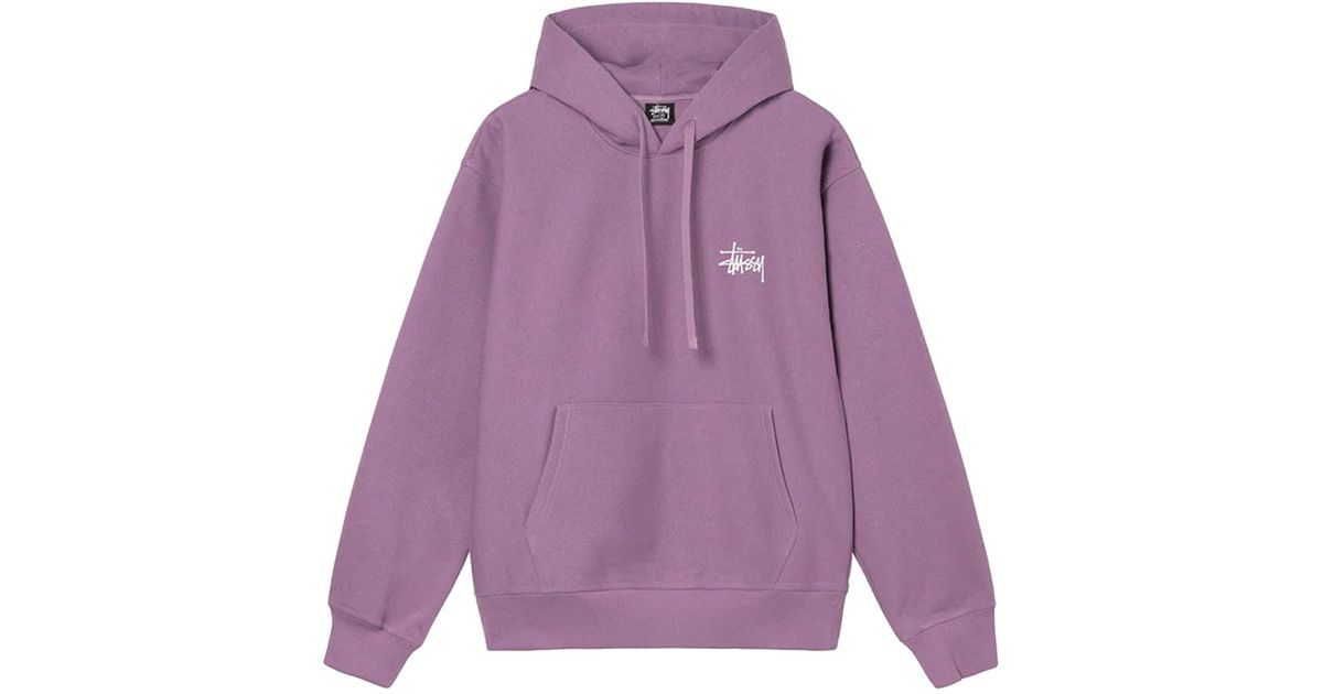Stussy Basic Hoodie Liliac In Cotton in Purple for Men