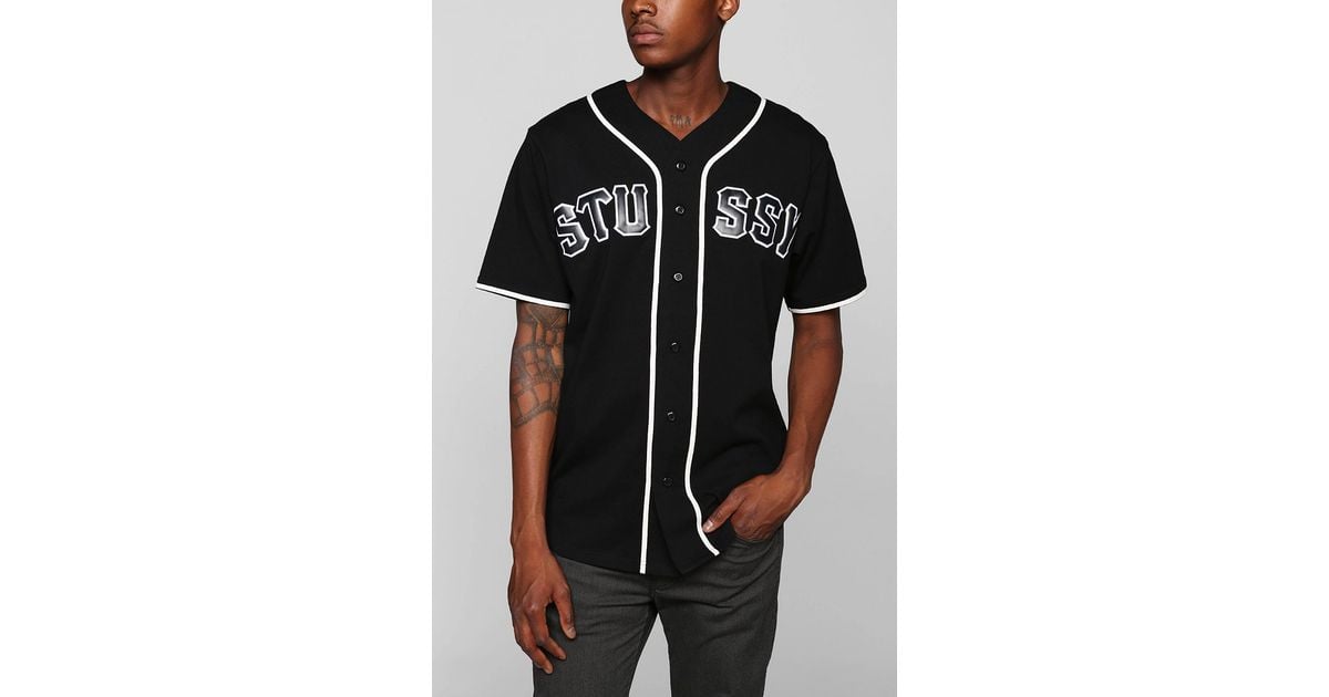 Stussy Baseball Jersey Tee in Black for Men - Lyst