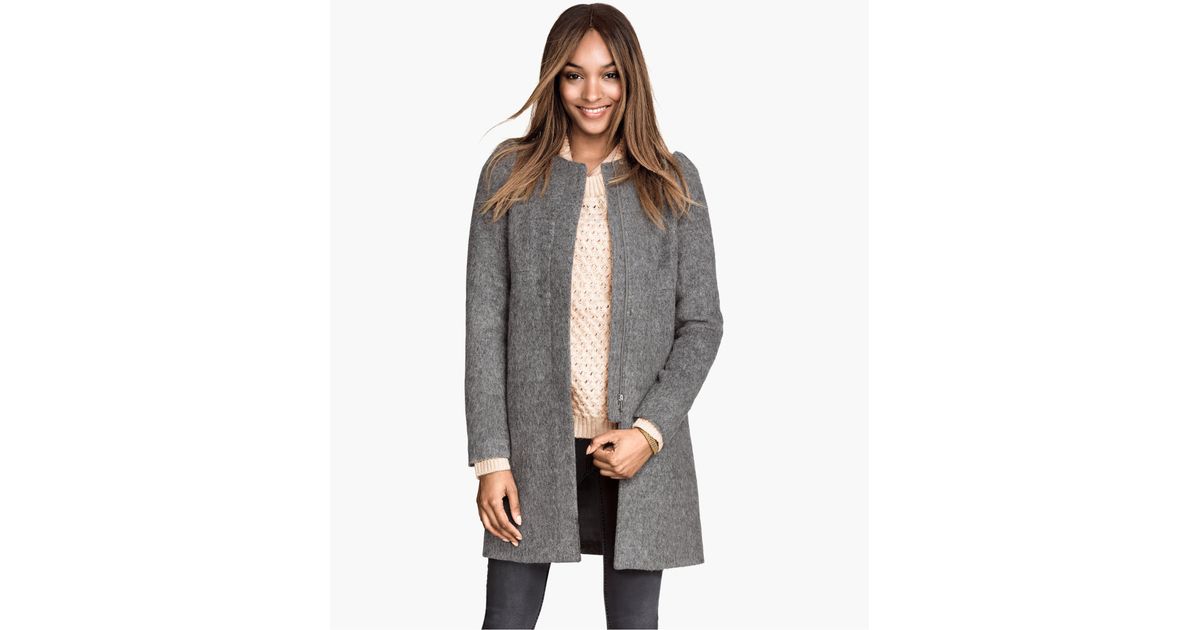 h&m gray coat