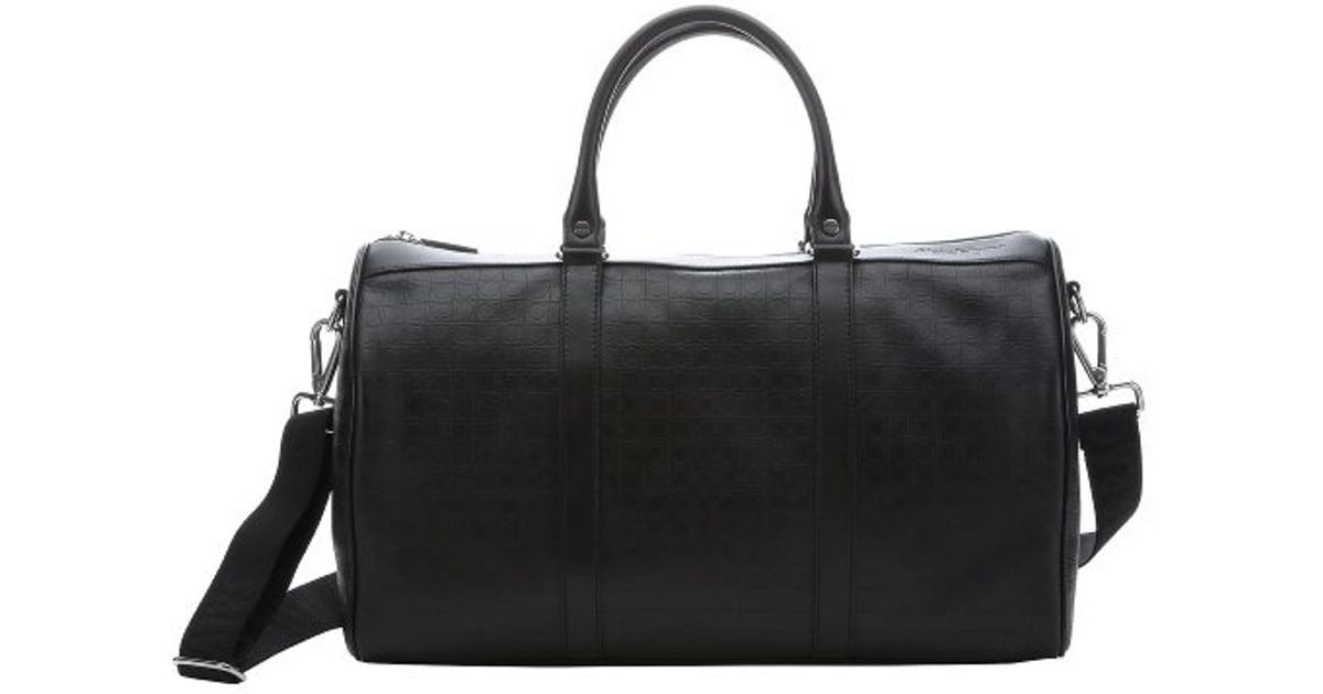 Lyst Ferragamo Black Gancini Embossed Calfskin Small Duffle Bag In Lyst Ferragamo Black Gancini Embossed Calfskin Small Duffle Bag In For Men