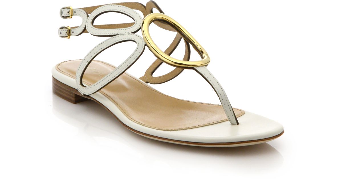 white and gold flat sandals