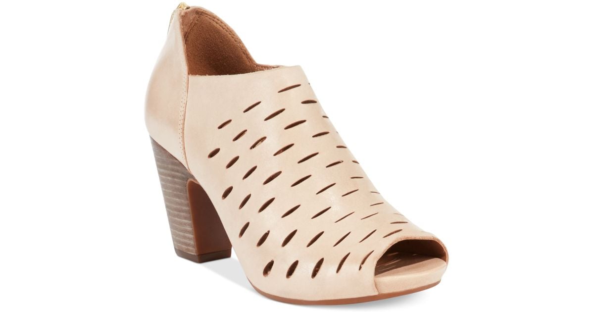 clarks open toe booties