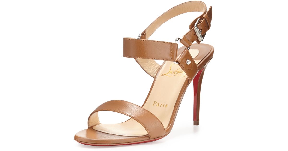 Keyword - Christian louboutin Sova Leather 85mm Red Sole Sandal in Brown ...