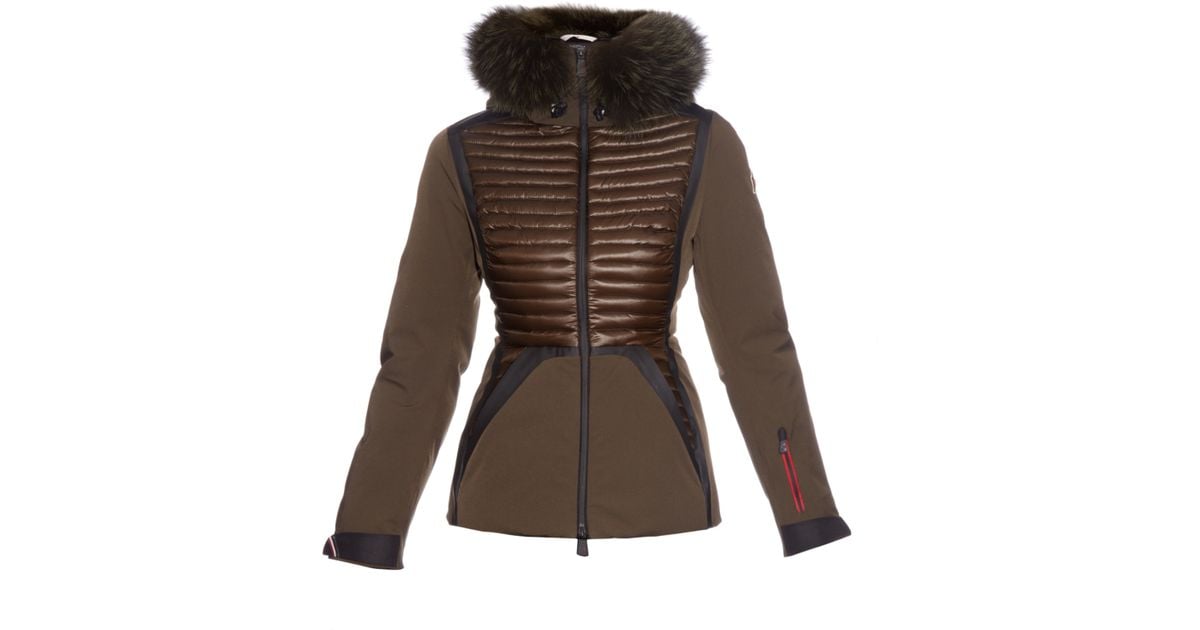 3 MONCLER GRENOBLE Kuna Fox Furtrim Quilteddown Ski Jacket in Dark