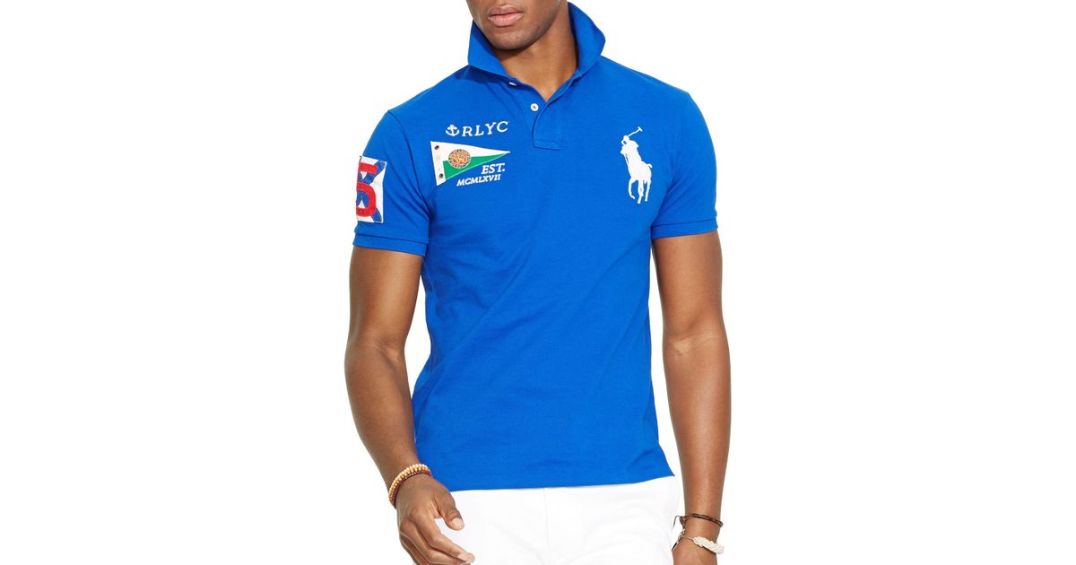 Ralph Lauren Polo Custom Fit Yacht Club Mesh Polo Shirt Slim Fit in