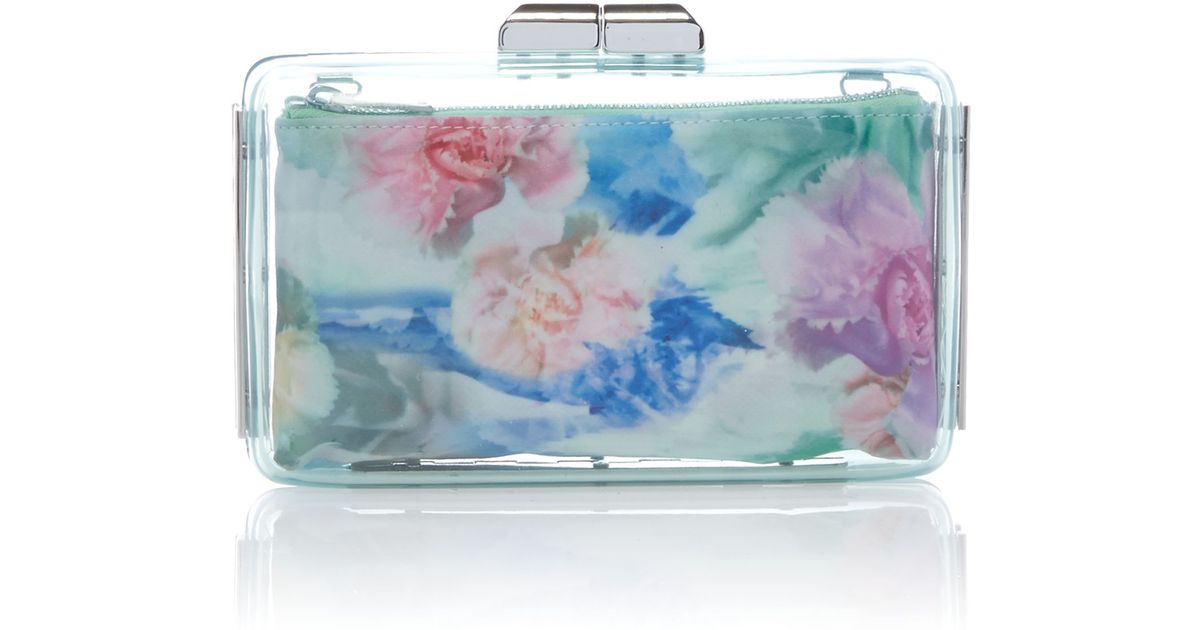 Ted baker Mini Multi Coloured Clear Clutch Bag in Blue Lyst