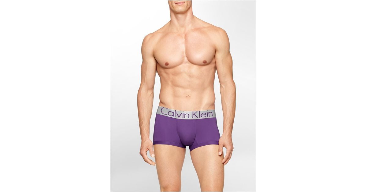 Calvin Klein Underwear Steel Micro Low-rise Trunk in Purple for Men