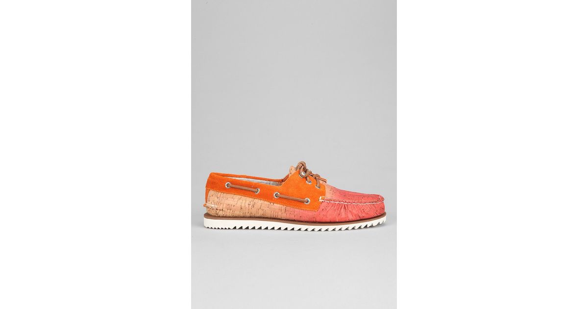 Sperry Top Sider Topsider Razorfish Ombre Cork Boat Shoe in Orange