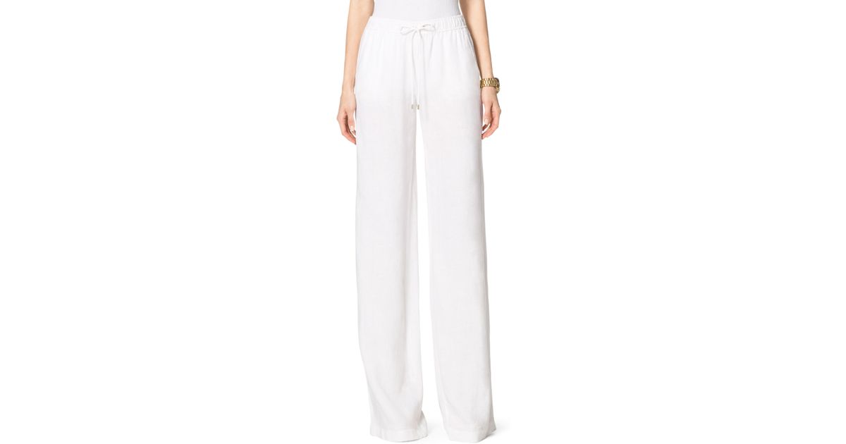 Michael Kors Linen Wideleg Pants in 