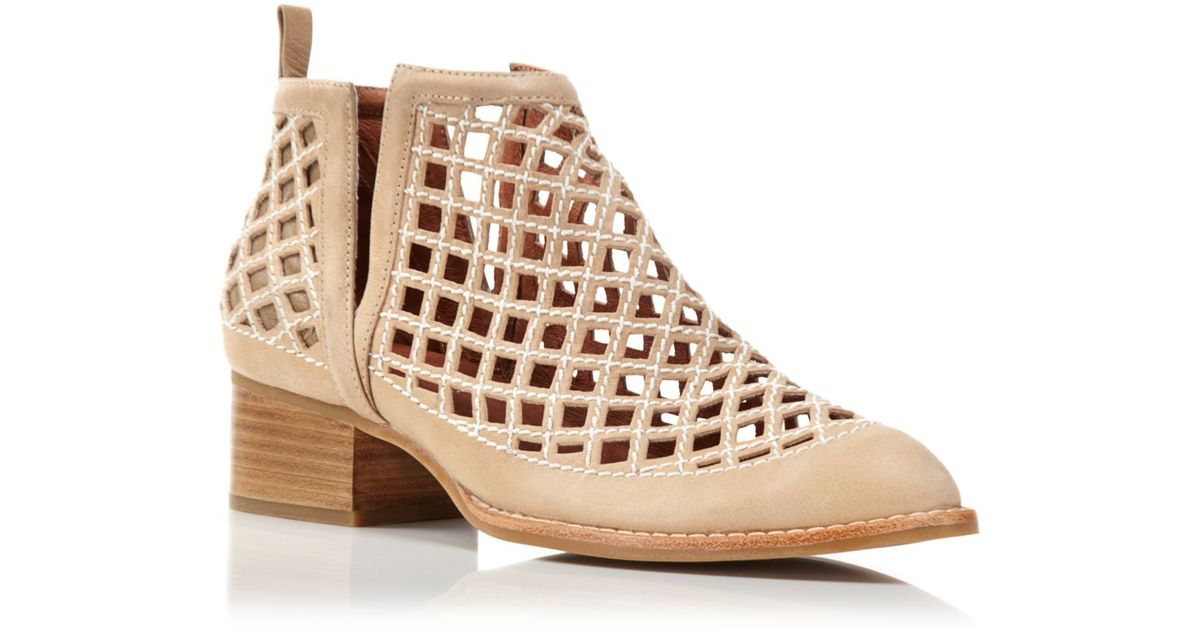 Jeffrey Campbell Taggart Open Weave Booties in Natural | Lyst