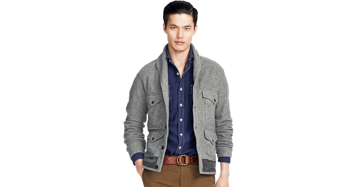 Polo Ralph  Lauren  Cotton Jacquard Thicket Jacket in Grey 