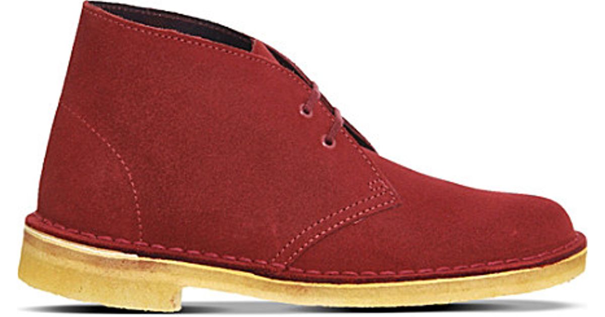 clarks red suede shoes
