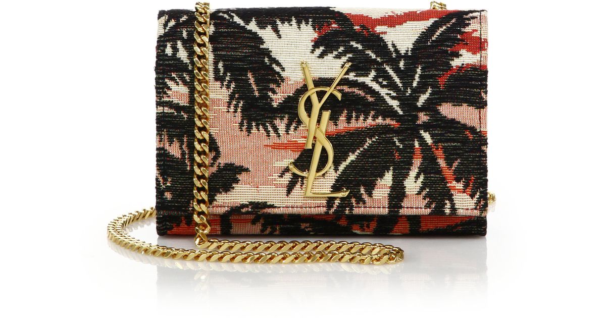 Saint laurent Monogram Small Sunset Jacquard Chain Crossbody Bag ...