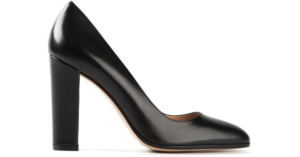 Gianvito Rossi Block Heel Pumps in Black | Lyst