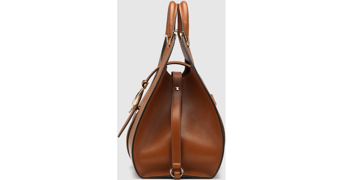 gucci women's brown stirrup leather shoulder bag
