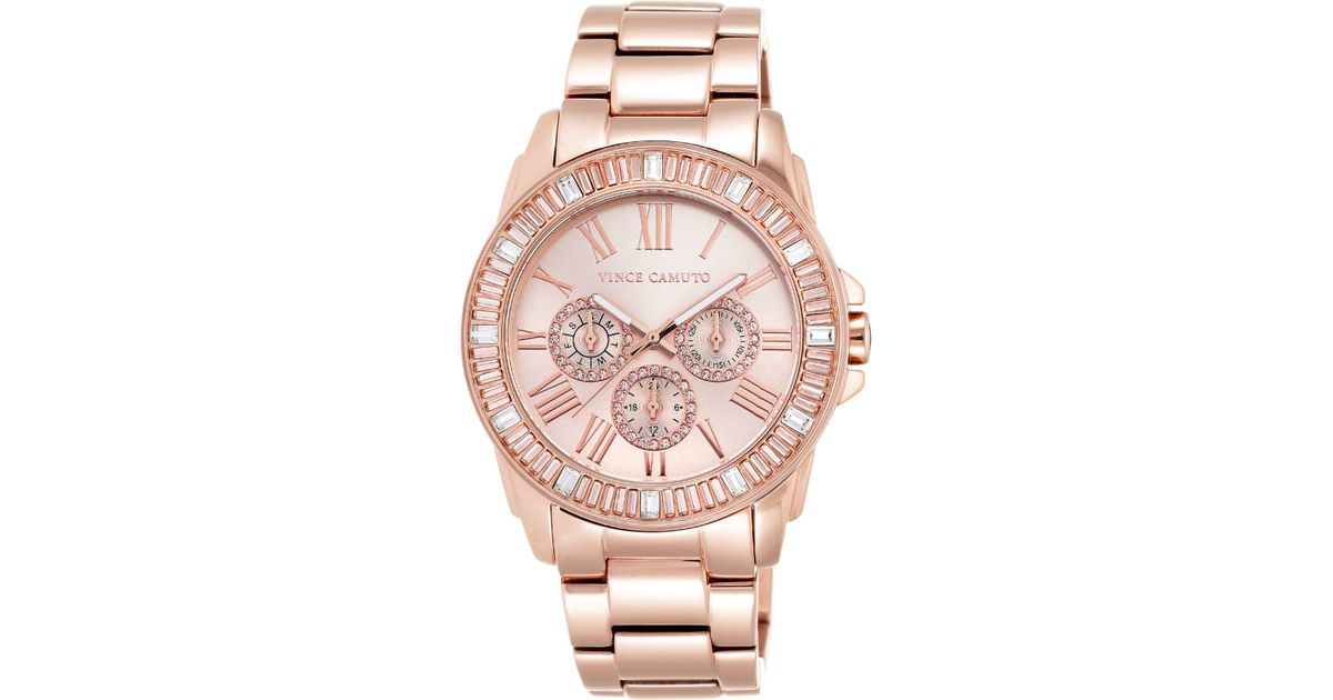 Vince Camuto Pink Women's Rose Gold-tone Stainless Steel