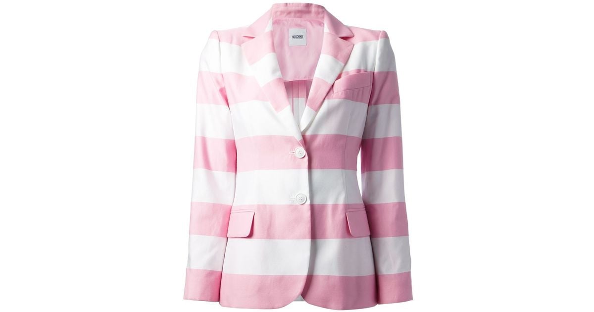 Moschino Striped Blazer in Pink Lyst
