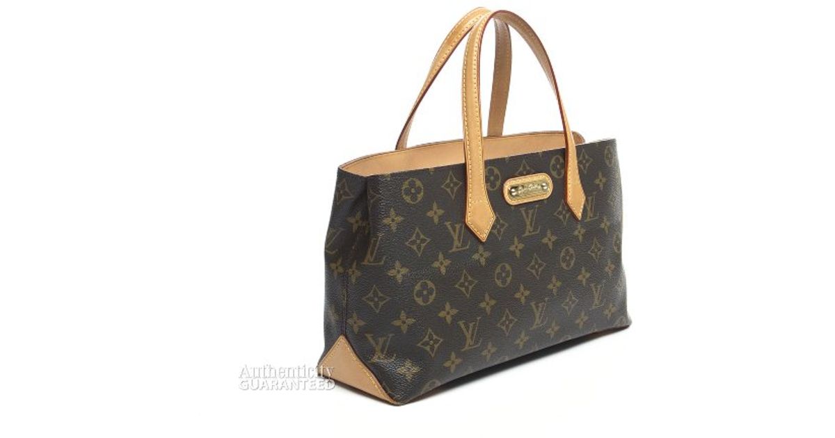 Louis vuitton Pre-owned Monogram Canvas Wilshire Pm Bag in Brown | Lyst