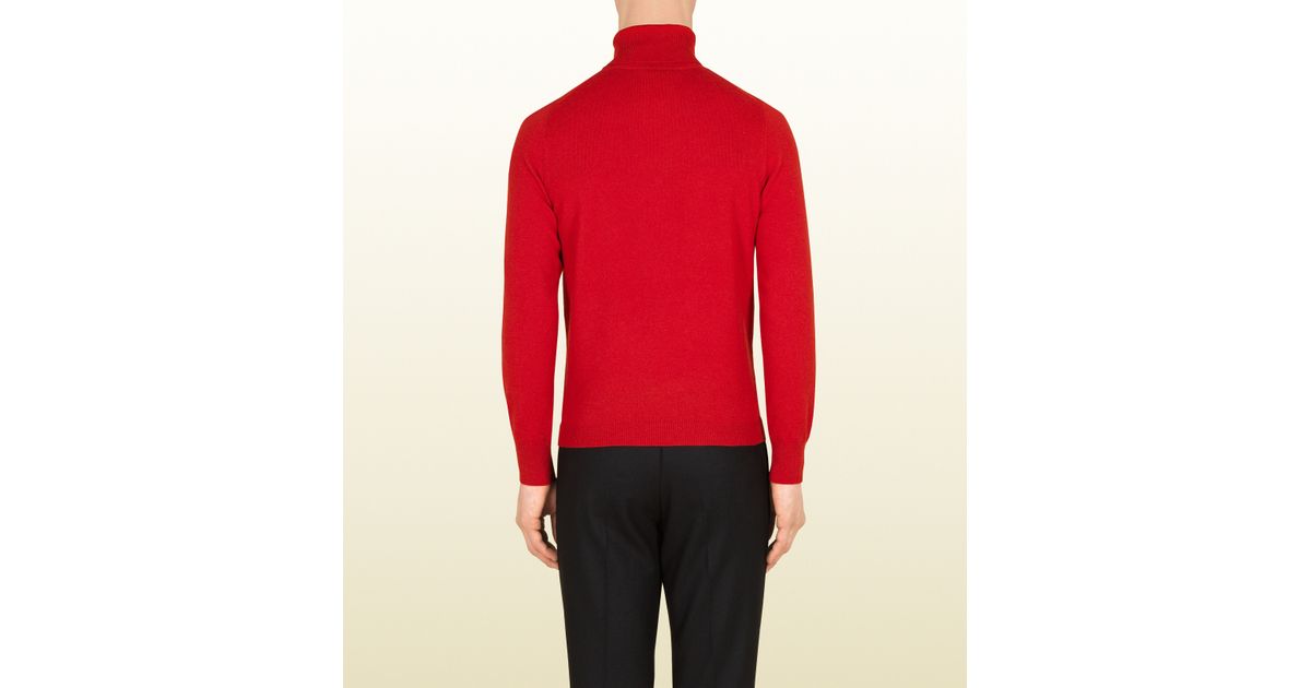 Gucci Cashmere Turtleneck in Red for Men | Lyst