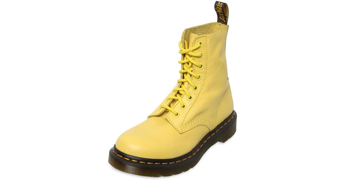 Dr. Martens 30mm Core Pascal Soft Leather Boots in Yellow Lyst