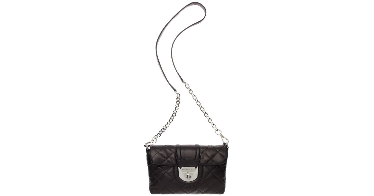 Calvin Klein Leather Chelsea Quilted Lamb Crossbody Bag in Black - Lyst