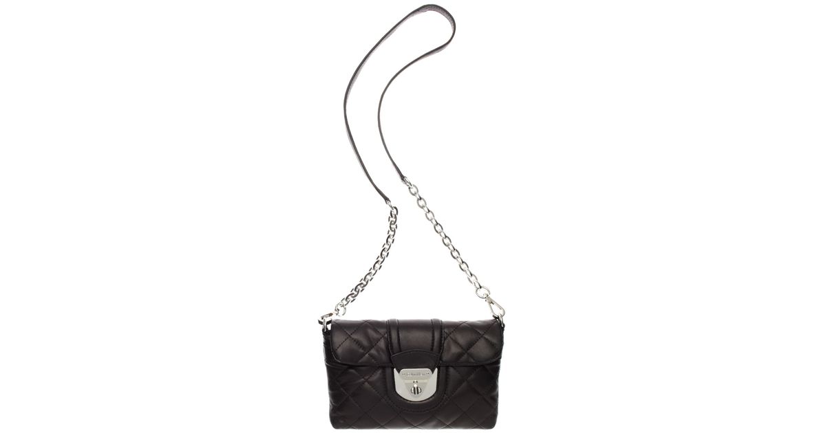 Calvin Klein Leather Chelsea Quilted Lamb Crossbody Bag in Black Lyst