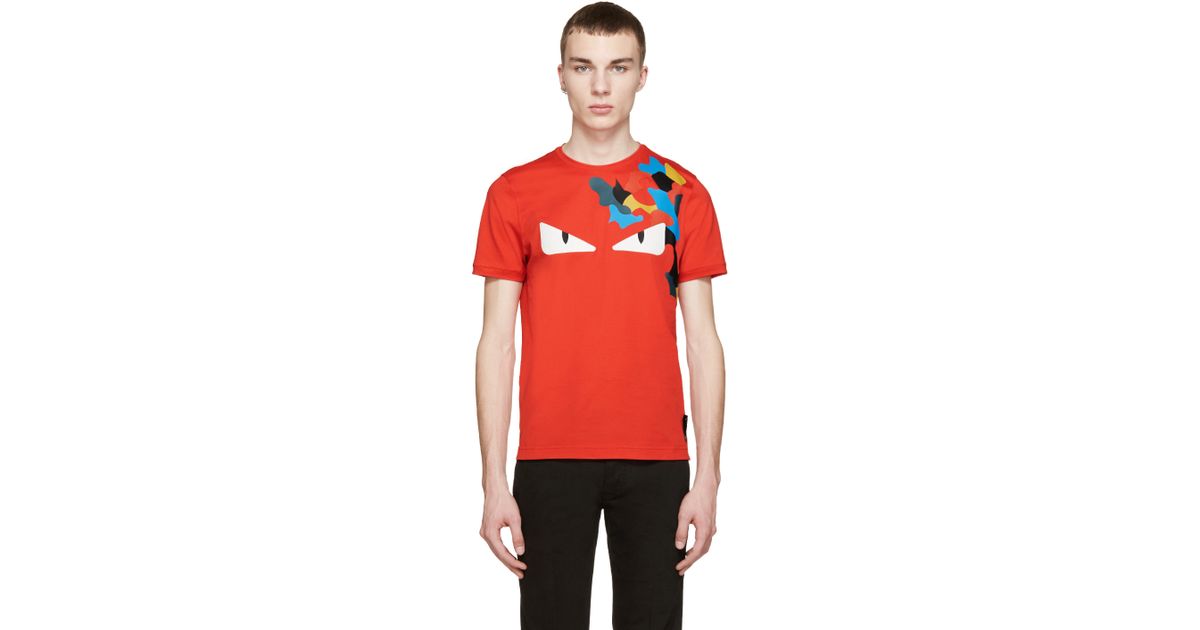 fendi red eyes t shirt