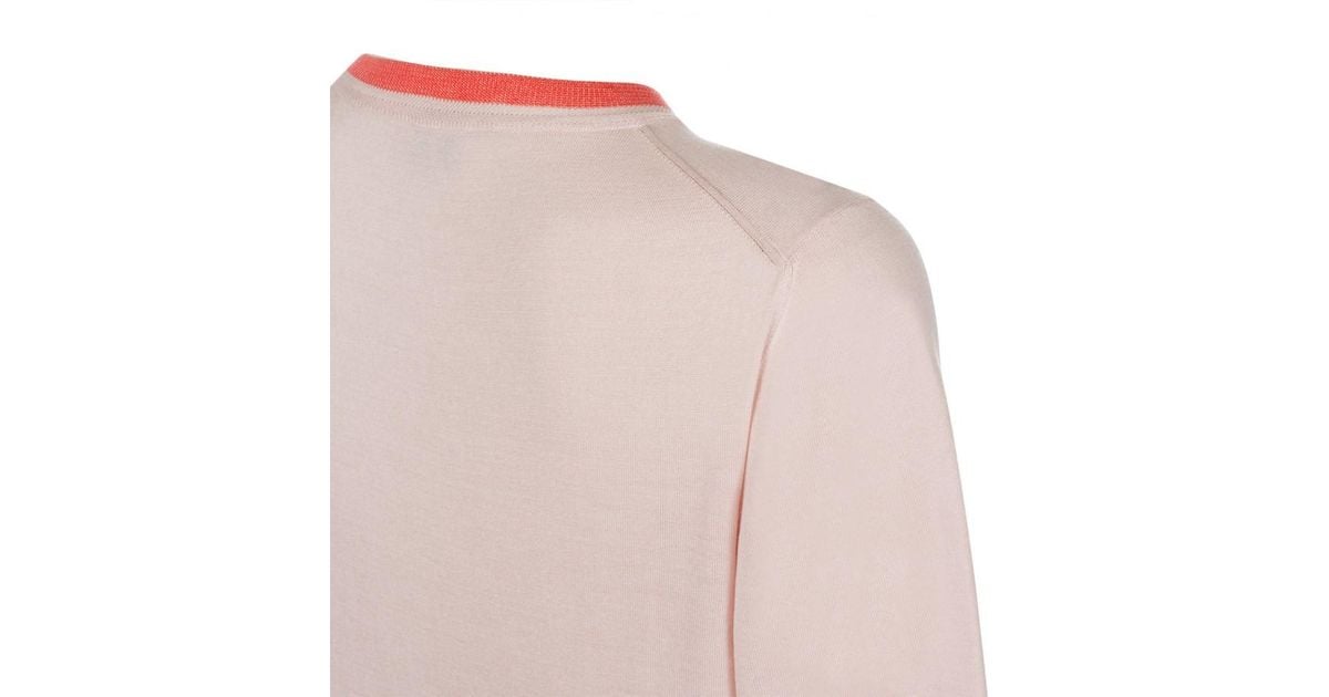 Paul smith Women'S Light Pink Short-Sleeve Silk-Blend Sweater in ...
