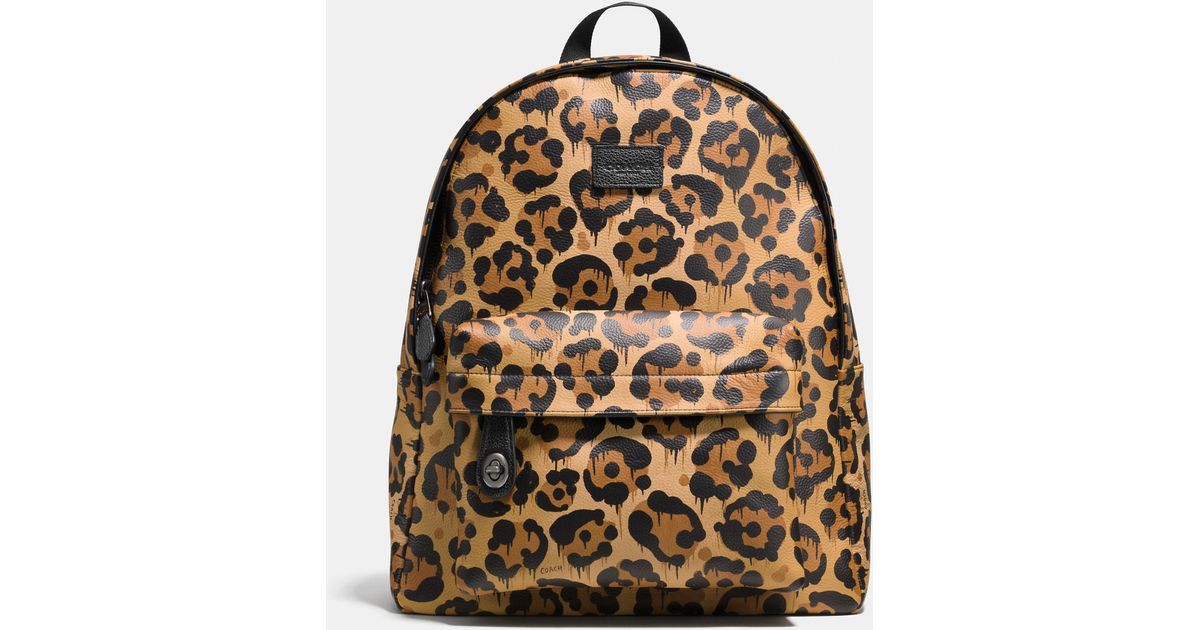 coach animal print backpack