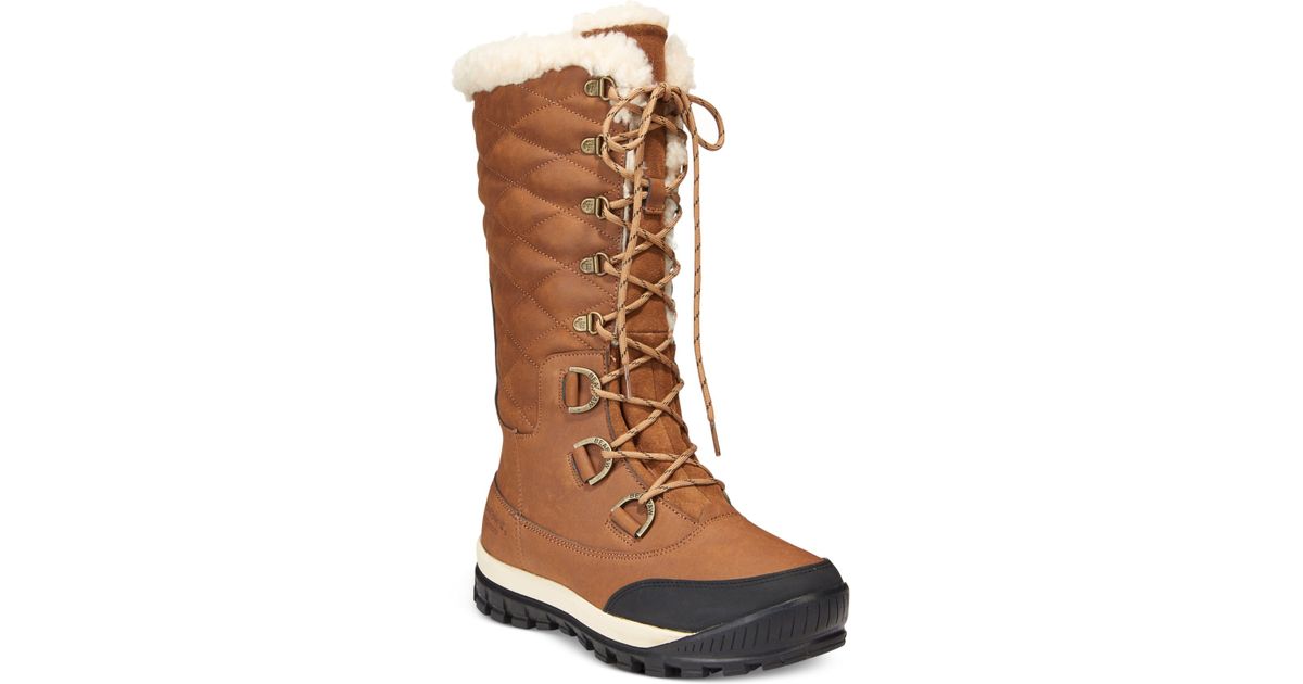 BEARPAW Leather Isabella Waterproof Cold Weather Boots in Brown Lyst