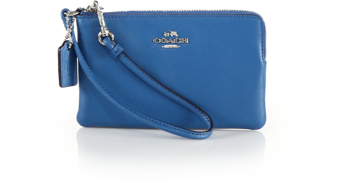 coach wristlet blue