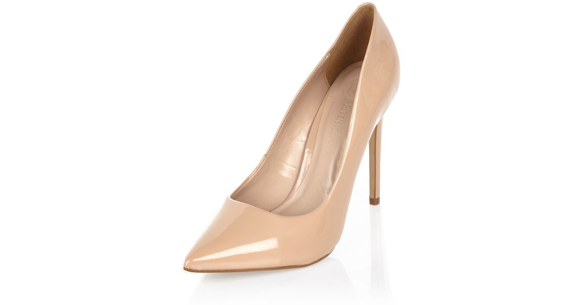 Nude Pink Patent Leather Court Shoes - Lyst