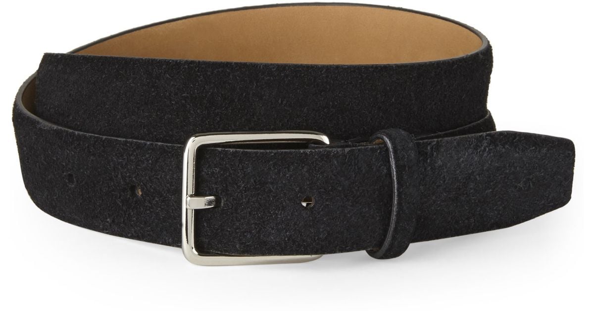 Cole Haan Suede Leather Belt in Black for Men Lyst