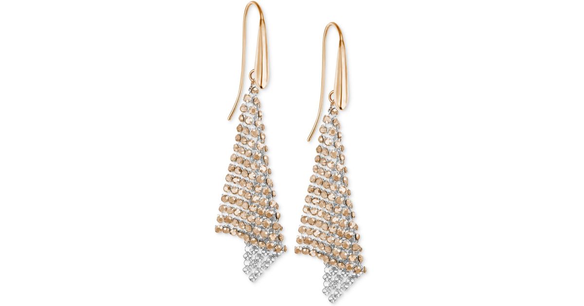 Swarovski Rose Gold-tone Crystal Mesh Drop Earrings in Pink - Lyst