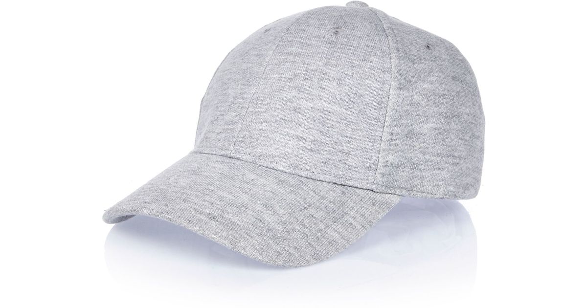 River Island Cotton Grey Jersey Cap in 