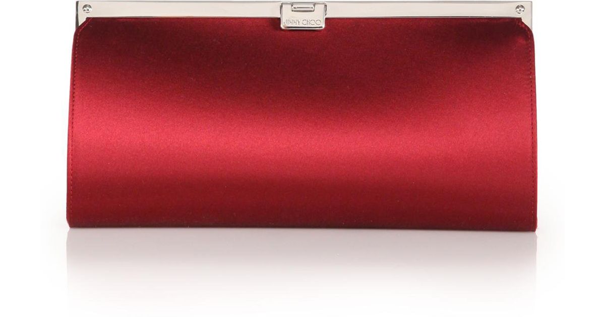 red satin clutch
