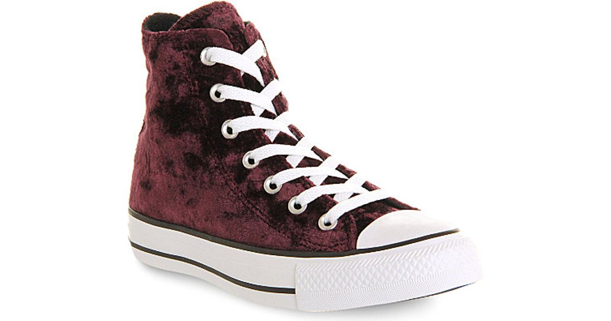 velvet high top converse
